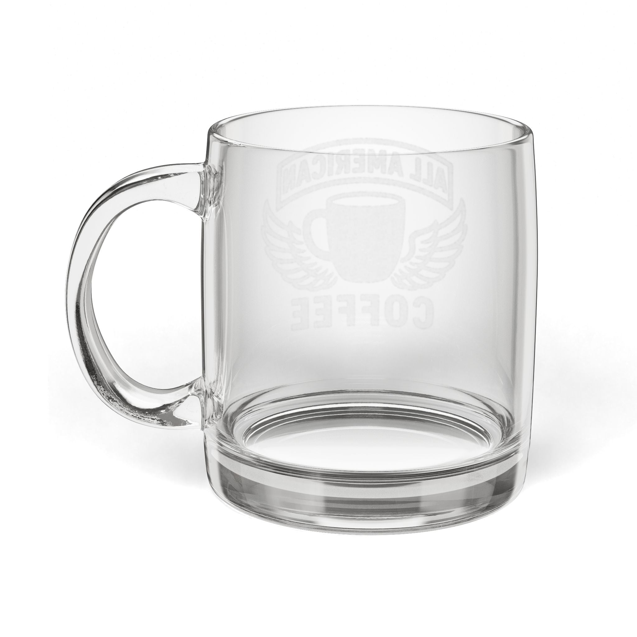 Engraved Glass Coffee Mug — 12.25oz