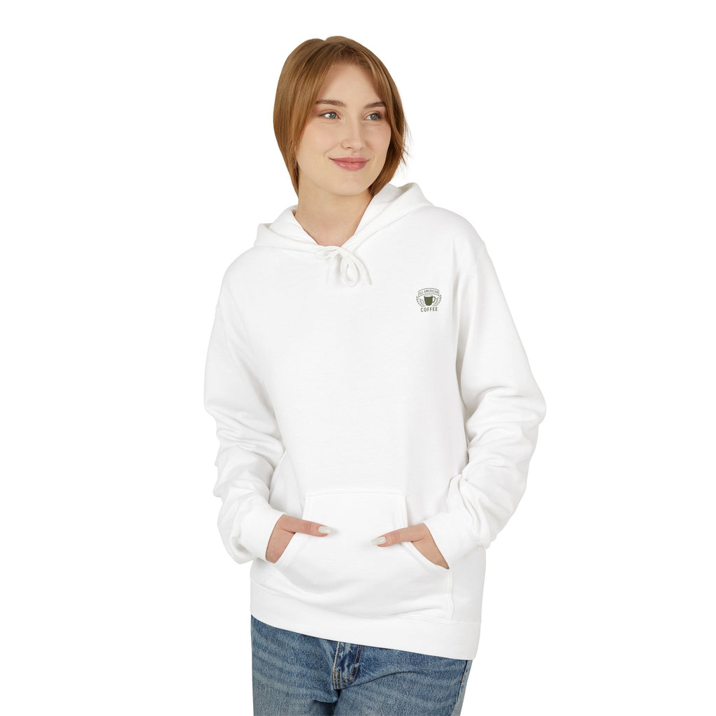 All American Coffee Hoodie — Winged Coffee Cup Graphic